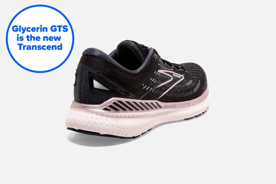 Brooks Running Shoes Womens Black/Pink - Glycerin GTS 19 Road - 3954-WGBJA